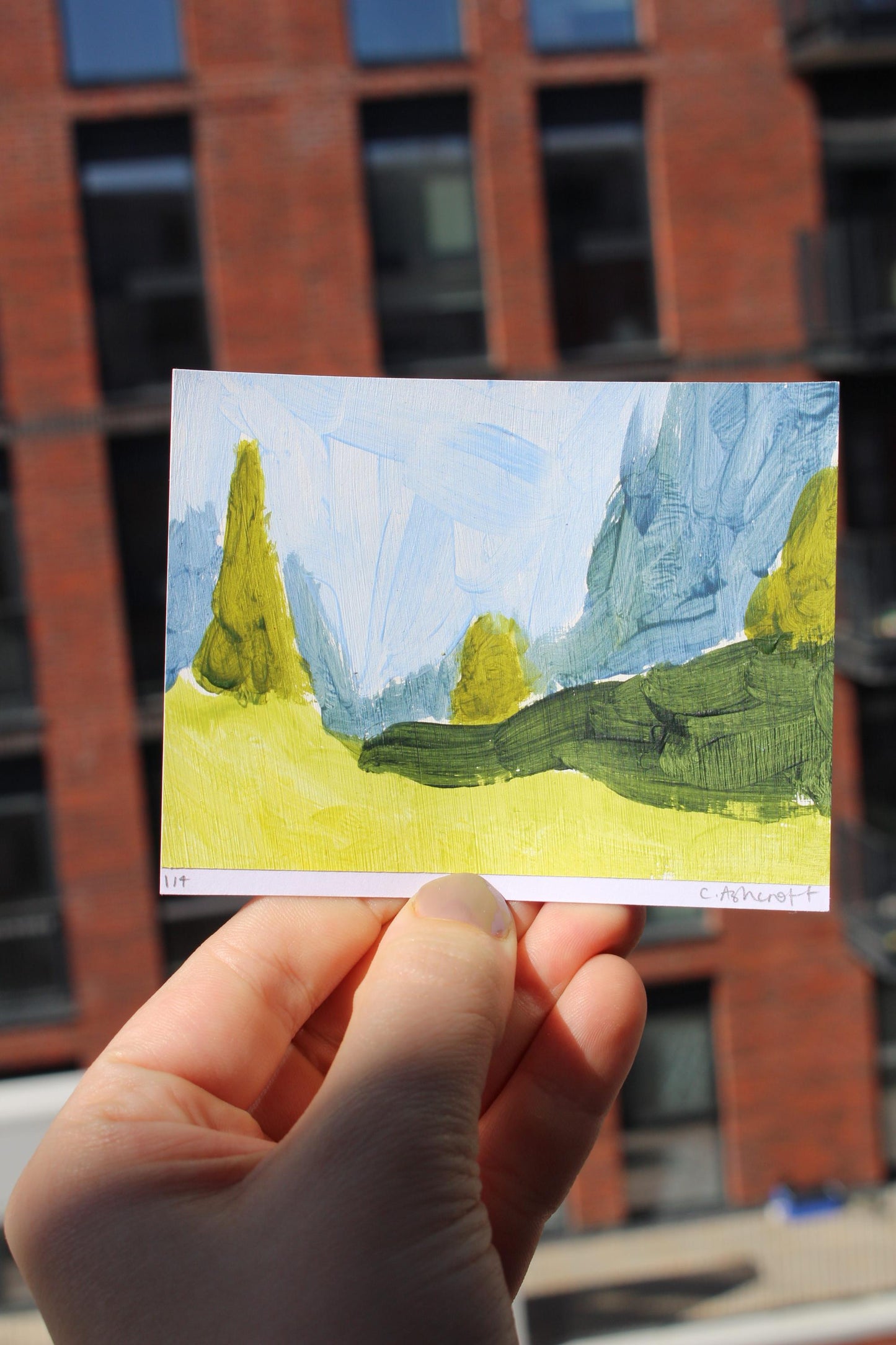abstract landscape mini painting